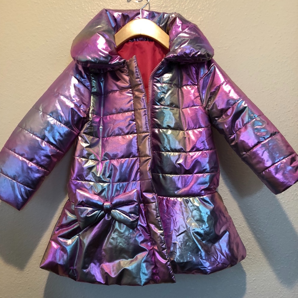 Pink Iridescent Puffer Coat